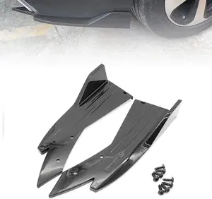 2PCS Universal Rear Bumper Lip Diffuser Splitter Canard Protector Front Bumper Lip Body Kit Front Bumper Side Skirt Spoiler Splitter (Black)