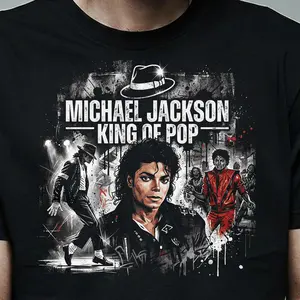 [Sale Up To 50%] Michael Jackson Halftone Icon T-Shirt, King of Pop Retro Graphic Shirt, Music Legend Tee, , MJ Music T-Shirt for Fans, Gift for Him, Gift for Her
