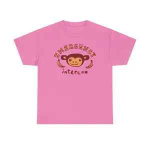 Emergency Intercom Monkey Logo Unisex Heavy Cotton Tee Shirt, Cute Baby Tee, Gift for Girl, 90's baby tee