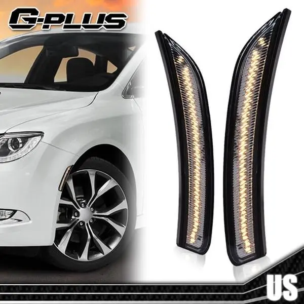 FIT FOR 2015 2016 2017 CHRYSLER 200 SMOKED LENS LED SIDE MARKER LIGHTS NEW Side Lights G-PLUS