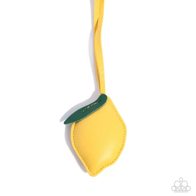 Paparazzi Accessories Low-Key Lemon - Yellow Bag Charm