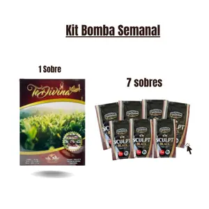 Te Divina Kit Bomba Semanal Te Divina + Cafe Sculpt Black 1 Sobre & 7 Sobres Energia Natural Enfoque y Bienestar