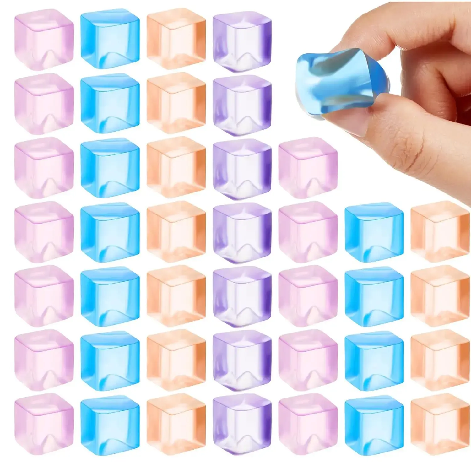 Mini Transparent Ice Cube Squeeze Toy, Portable Office Stress Relief ...