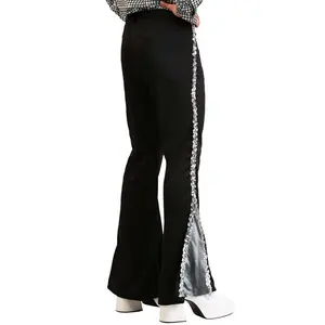 Men's Plus Size Silver Sequin Disco Pants