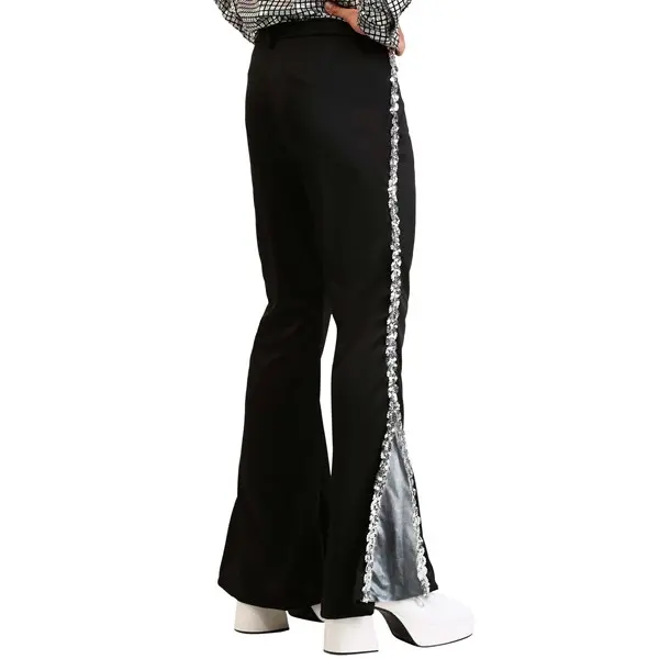 Men's Plus Size Silver Sequin Disco Pants