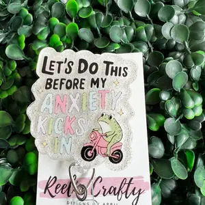 Anxiety Kicks In Funny Nurse Badge Reel, Sarcastic badge holder for keys, Sassy ID Holder, Healthcare Worker Gift, Cute Mental Health Badge