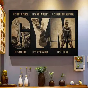 Retro Tin Sign Gym It's My Life Barbell Bodybuilding Bodybuilder Gym Gymnastics Weightlift Women for Home Metal Sign for Home Dorm Gym Wall Decor Idea Gifts for Family Friends 8 x 12 in