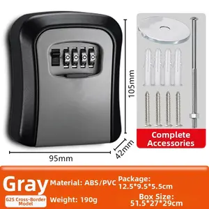 1 Piece Ultra - Safe Flip - Top Key Lock Box with Sliding Cover Durable Metal and Plastic Structure Holds Up to 8 Keys Equipped with Customizable Combination Password Lock Safe Key Access without Keys Easy to Operate Suitable for Home