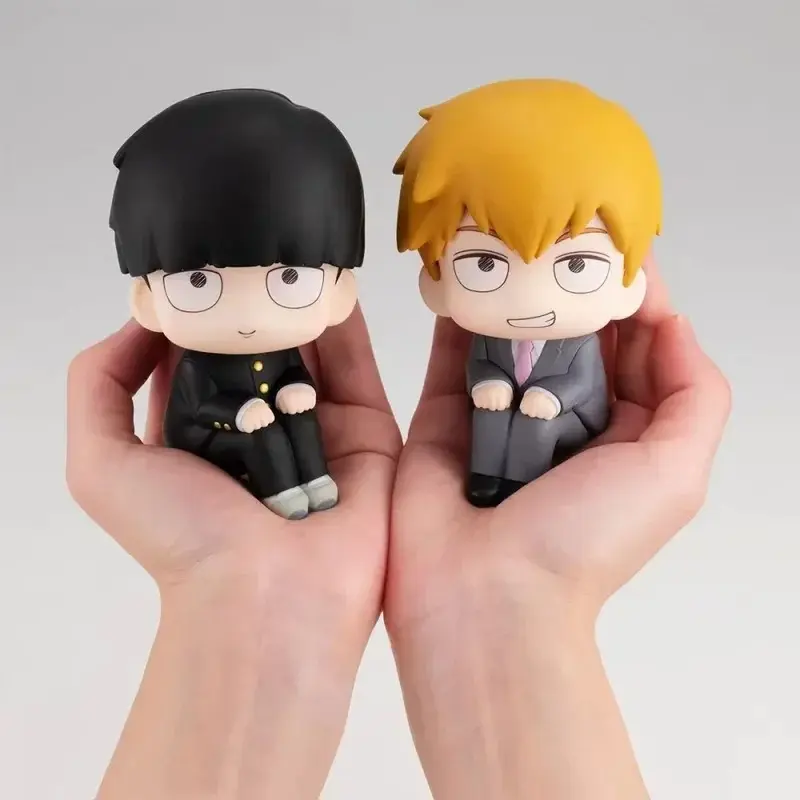 10cm Mob Psycho 100 Big Head Figures Shigeo Kageyama Arataka Reigen Q Version Sitting Figure Ornament Anime Model Toy Decor Gift