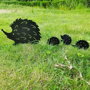Tiki - Inspired The Hedgehog Family Garden Decoration  for Home - & - Garden. Ideal for Outdoor Spaces, as Lovely Garden Decor