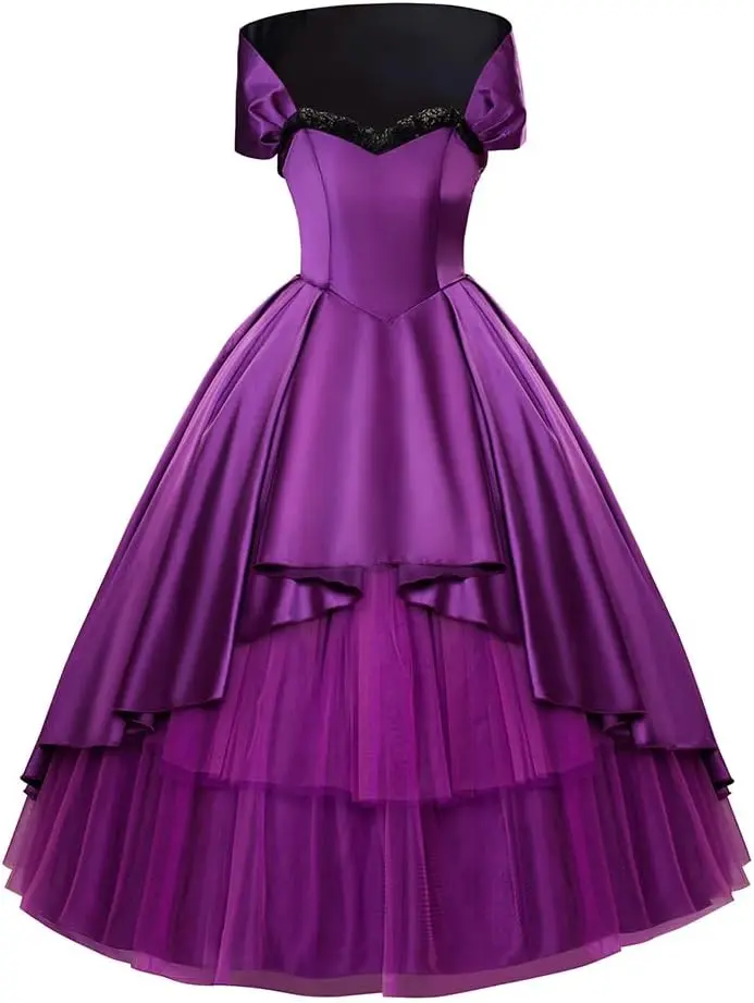 Women's Bearded Lady Circus Costume Deluxe Purple Dress Bearded Woman Lettie Lutz Performance Dress