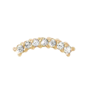 Curved Rail Pin - 14K Gold Gem Threadless End