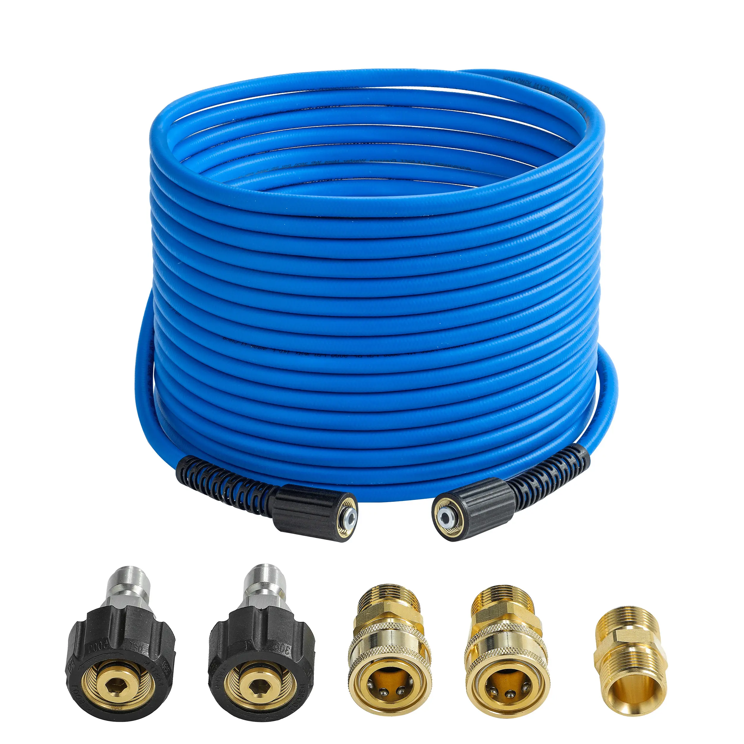 Heavy Duty PVC Pressure Washer Extension Hose, 1/4"-50 FT, 3600PSI, Kink-Free, Wear-Resistant Replacement Hose, Compatible with M22 Fittings & Couplers, Car Wash Accessory [DealsForYouDays]