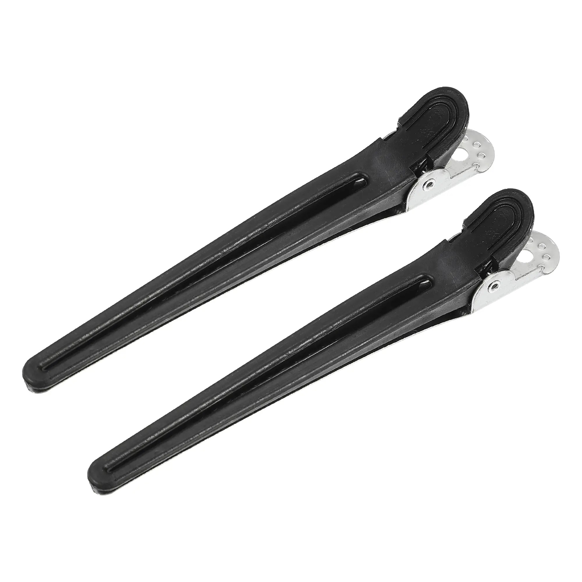 CHEIBEAR Black Duckbill Clip Hair Clip, No Crease Hair Clip, 4" Nonslip Plastic Hair Clip for Girls and Women