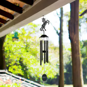 38" Long Metal Brown Horse Silhouette Wind Chime