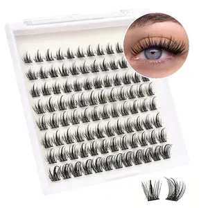 Individual False Eyelashes, 96pcs/box Natural Curl Cluster Lashes, Self Grafting Eyelash Extensions, Eye Makeup Enhancement False Eyelashes for Women & Girls, DIY Eyelash Extensions, Curly Lashes, Volume Individual Lashes