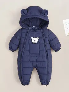 Autumn Winter Baby Onesie, Baby Clothing, Warm Comfortable Cotton Jacket, Cute Bear Design, for Infants & Toddlers, Perfect for Outdoor Use