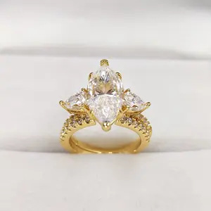 4 Carat Marquise Cut Engagement Ring for Women D Color VVS1 Clarity Solitaire Wedding Promise Anniversary Gift Size 5-10 6-Prong Setting