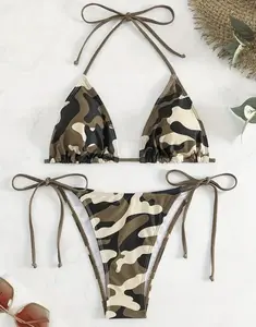 Exclusive Graphic Print Bikini Set - Trendy Y2K Aesthetic 2-Piece Swimsuit - Streetwear Style Triangle Bathing Suit for Summer Rave & Beach Parties