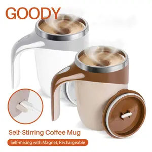Automatic Magnetic Stirring Coffee Mug Electric Stainless Steel Self Mixing Tumbler Rotating Travel Home Office Cup Hand Wash Only Avoid Washing USB Port Holiday Gifts for Men and Women Drinkware Washable