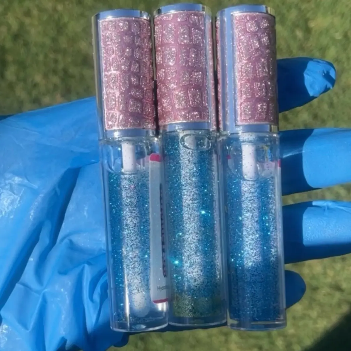“Blossom” Clear Blue Shimmery Lip Gloss
