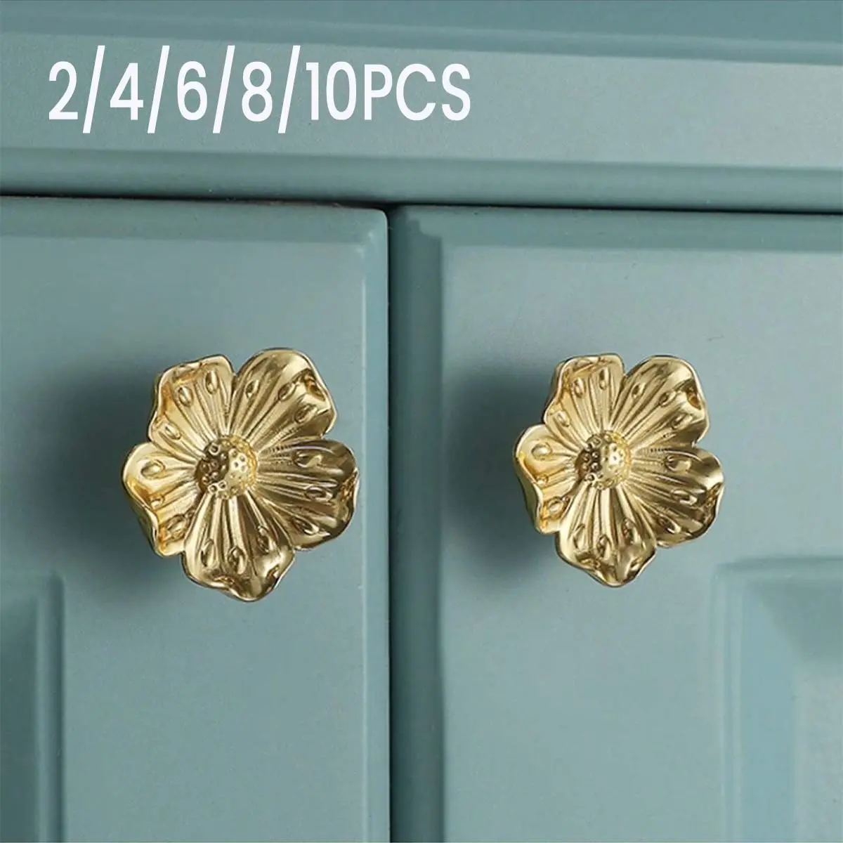 Vanity Pull Handles, Floral Design Brass Cabinet Knobs, Vintage Decorative Hardware, Kitchen & Bathroom Faucet Accessories, Cabinet Knobs And Pulls