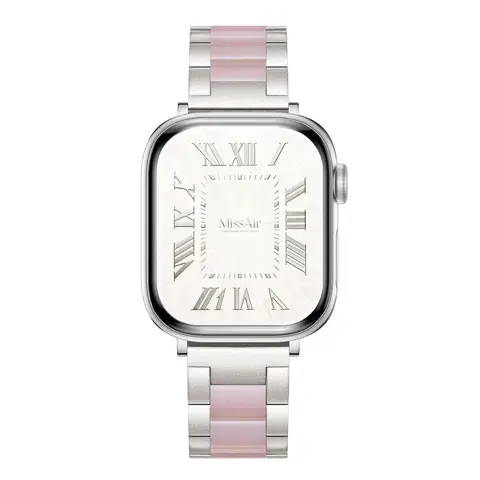 MISSAIR Resin Inlay 316L Stainless Steel Band for Women, Elegant Jewelry-Style Metal Bracelet Strap Compatible with Apple Watch Series 1–12, SE & Ultra, 38mm–49mm