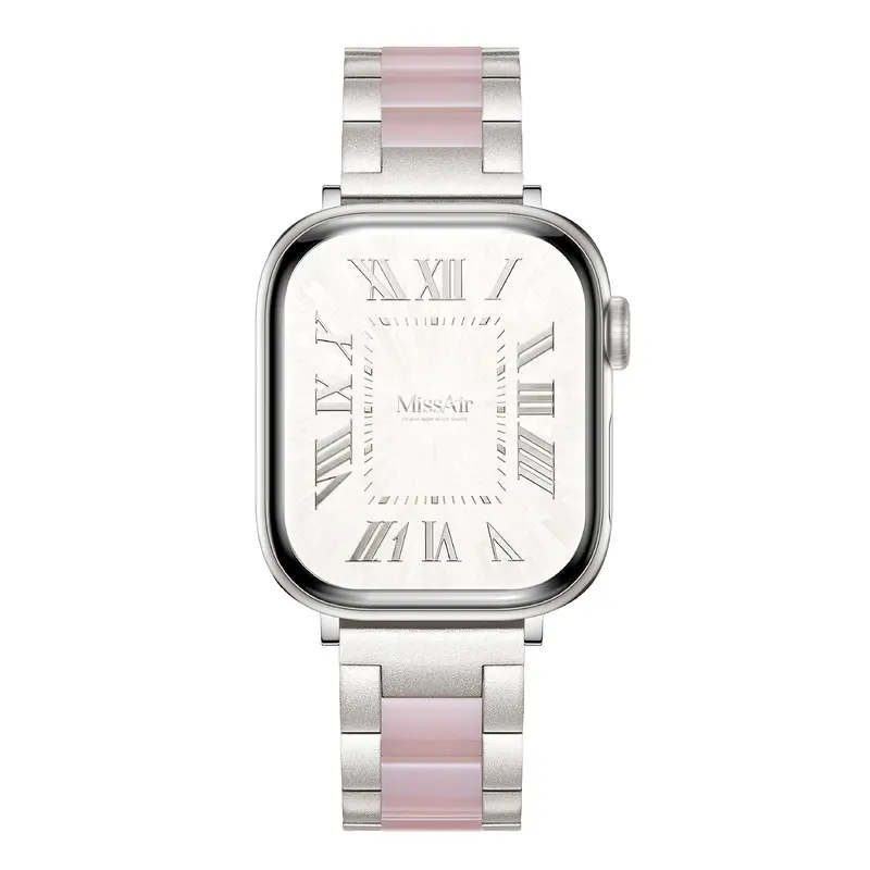 MISSAIR Resin Inlay 316L Stainless Steel Band for Women, Elegant Jewelry-Style Metal Bracelet Strap Compatible with Apple Watch Series 1–12, SE & Ultra, 38mm–49mm