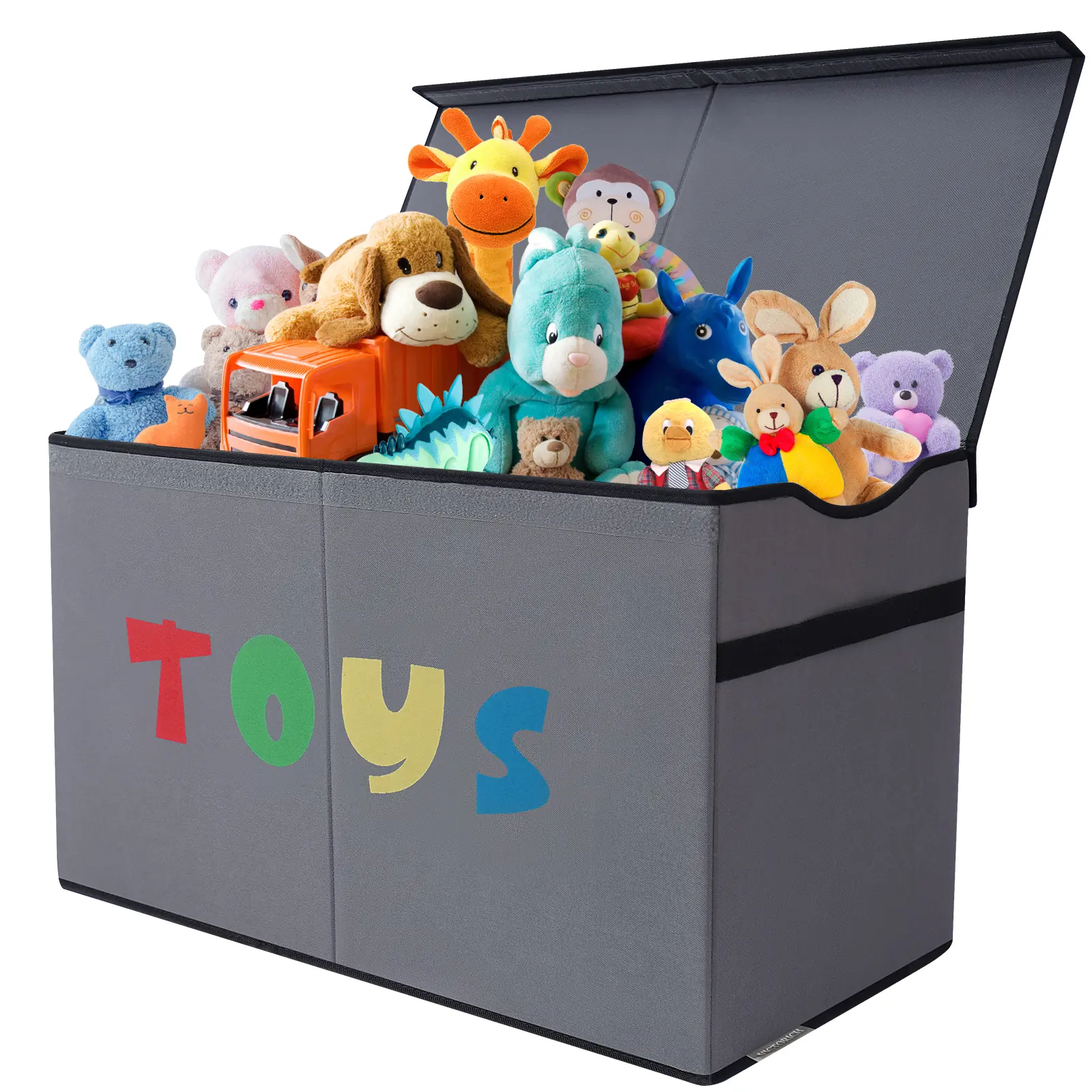 Large Toy Box Chest with Lid, Collapsible Sturdy Toy Storage Organizer Boxes Bins Baskets for Kids, Boys, Girls, Nursery, Playroom