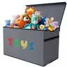 VICTORICH Large Rectangular Collapsible Toy Box with Lid - Sturdy Decorative Organizer Storage, 3mm-Thickness Inserts, 40kg Capacity Storage Containers for Kids’ Toys, Clothes