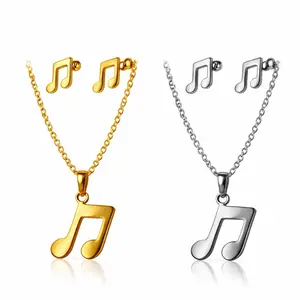 Stainless Steel Bee Necklace & Earring Set - Gold & Silver Color Options - Perfect for Everyday Wear