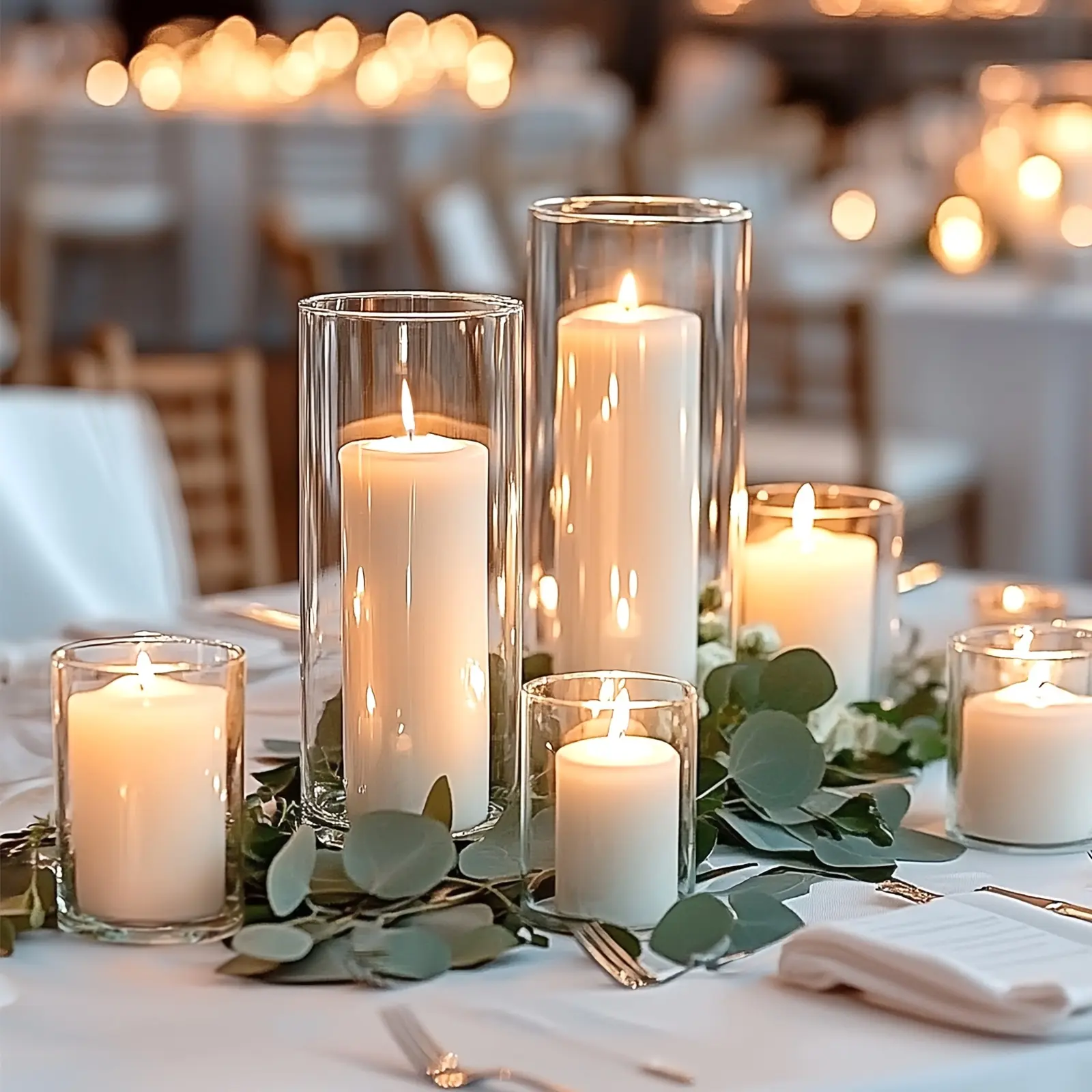 TOMNK 15/20/25pcs Glass Cylinder Vases, 5 Sizes Transparent Vase, Hurricane Vases, Glass Flower Vases for Wedding Decorations, Home Decor, Party, Home, Office Decoration, Decoration Vase for Teacher Appreciation, Mother's Day And Graduation Gifts