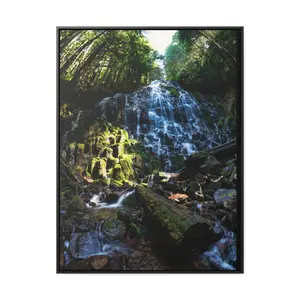 Ramona Falls - Waterfalls - Oregon - Hiking - Photography - Drone Photography - Pacific Northwest - PNW - OMHT - Mount Hood National Forest - Gallery Canvas Wraps, Vertical Frame