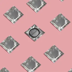 Emergency Hair Ties in Cond*m-Style Packaging 5pk - Boho Hair Multicolor Satin Marble Scrunchies Elastic Colorful Hair Bun Design spiral