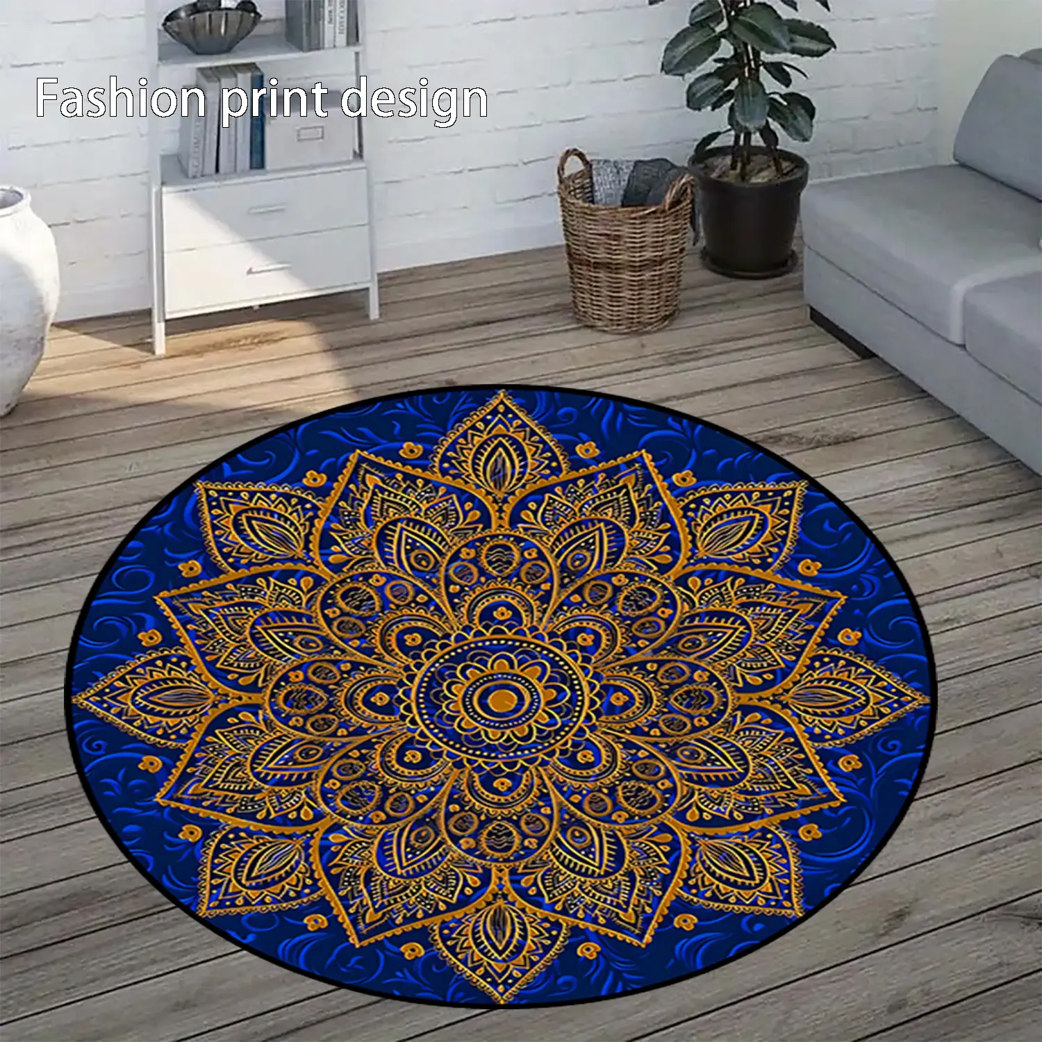 1 mandala style floor mat, Flower pattern rugs, Decorative Rugs, Floral Rugs, suitable for bedroom bedside decoration, living room home decoration, balcony decoration, hotel decoration, New Year's holiday decoration, Valentine's Day decoration