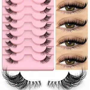 10 Pairs Half Lashes Clear Band Eyelashes Cat Eye False Eyelashes Short Soft 3d Faux Mink Eyelashes Soft Natural Makeup
