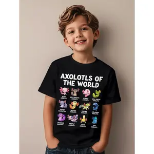 Axolotl Kawaii Axolotls of The World Funny Axolotl Animals Novelty Awesome Graphic Kid T-Shirt Cute Kid T Shirts Streetwear Tees Tops for Kid
