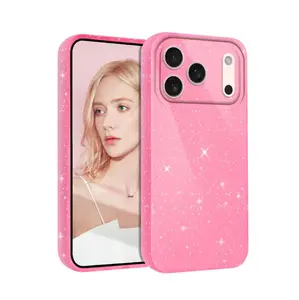 Glitter Sparkle Case for iPhone 17 Pro Max 16 15 14 13 12 - Slim Bling Glitter Soft Case Sparkling Protective Cover, Stylish Design