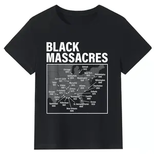 Black Massacres History Map Afro American Straggle Awareness T-Shirt