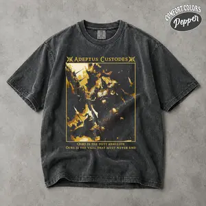 Warhammer 40K Adeptus Custodes Shirt, Grimdark Gamer Tee, Golden Guardian Graphic Shirt