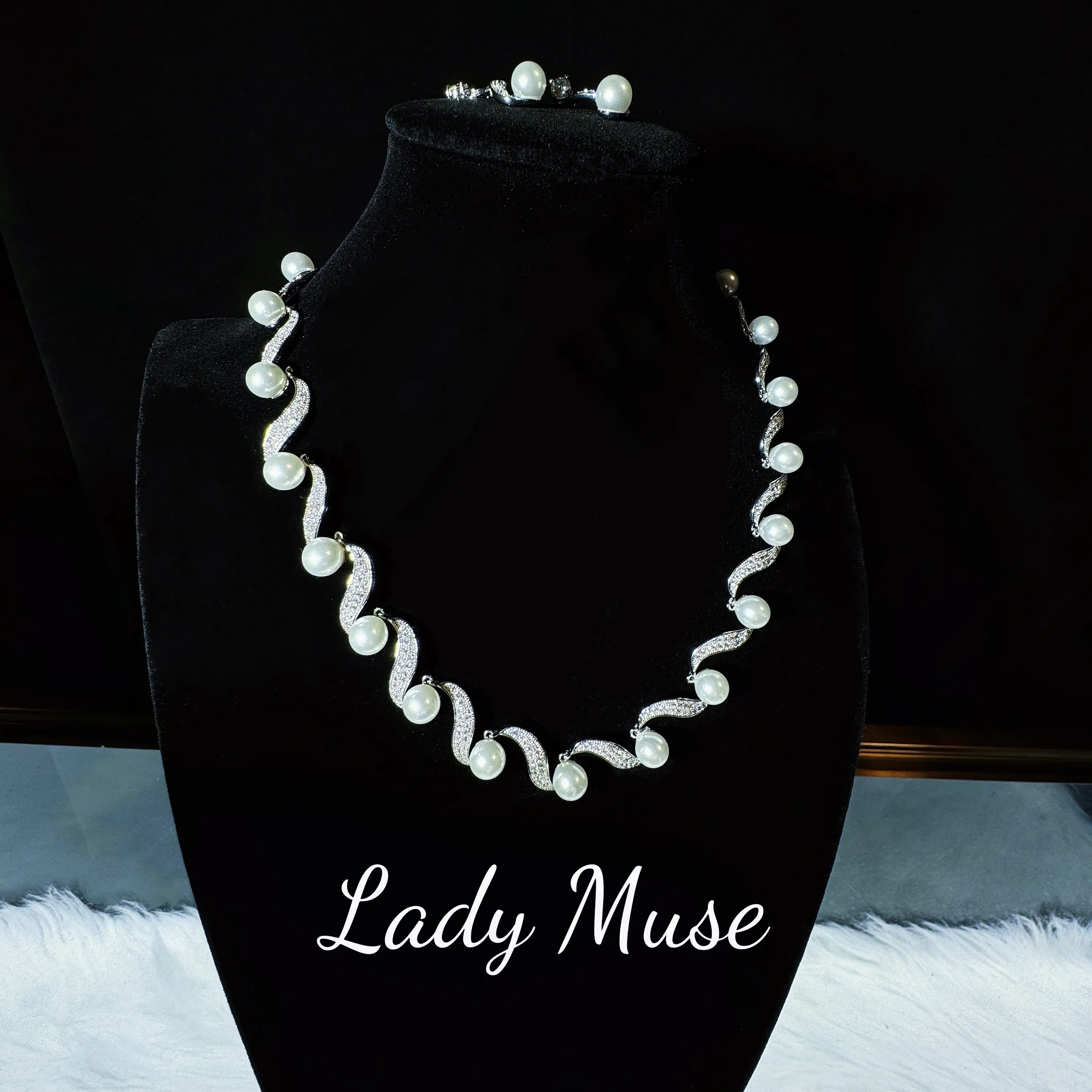 Gorgeous pearl set,925 silver#elegant design,match for graceful dress up,perfect for gift for a lady