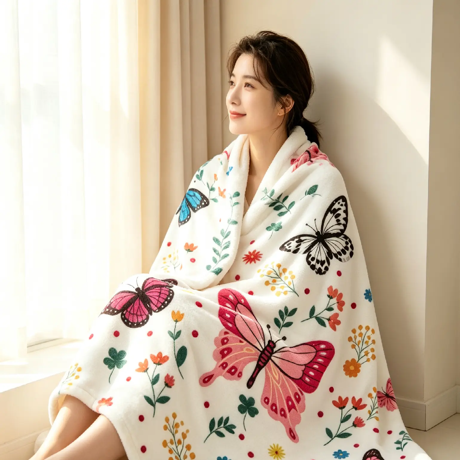 Back to School College Dorm Home Decor Gift,Butterfly Blanket Soft Flannel Bed Blanket for Birthday Gifts,Lightweight All Season Blanket,Suitable for Bedroom, Bed, Sofa, Couch, Living Room, Office, Nap, Travel, Car, Camping, Home Decoration
