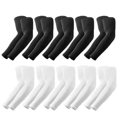 10 Pairs Sun Protection Sleeves for Men Women, Cool Compression Ice Sleeves for Sports Training Tattoo Sleeves, Sports Arm Sleeves, Protective Sleeve, Cooling Protective Sleeves, Sleeves Packs