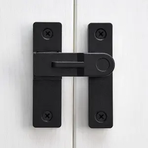 3 Packs Black Flip Barn Door Lock - 180  Barn Door Lock   Latch - Elegant Gate Latch Hardware for Barn Doors, Gardens, Windows, Cabinets, Bathrooms, and Sliding Doors