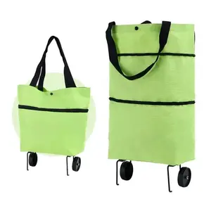 Multifunctional grocery shopping cart, large capacity, foldable, portable, wheeled, tote bag, waterproof, suitable for supermarkets and outdoor use.