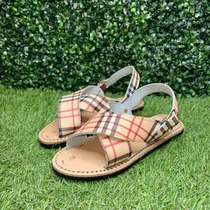 Mexican Crossed Huarache Sandals - Plaid Design, Comfortable Fit, Ideal for Casual Wear