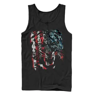 Men's Lost Gods Tiger Growl American Flag Tank Top
