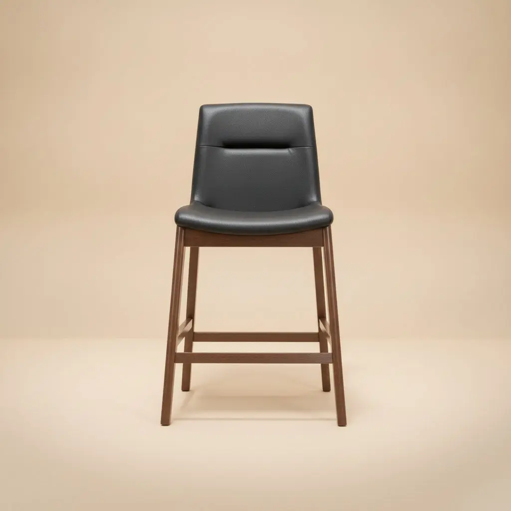 Danilo Black Leather Counter Stool - Set of 2