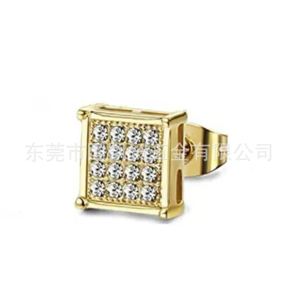 Single gold earring 8mm 16mm drill