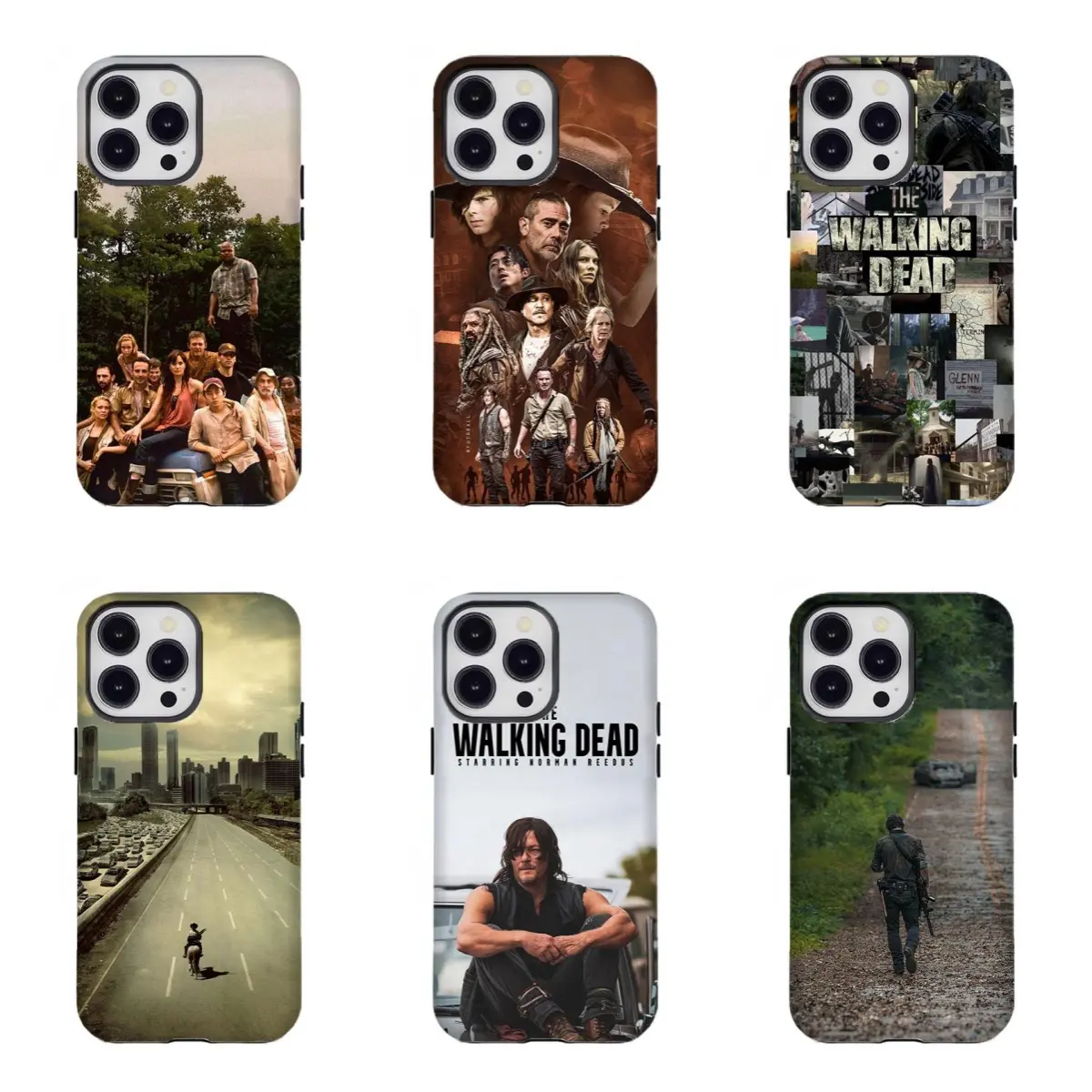 Plastic Classic Zombie Aesthetic Smartphone Case - Custom The Walking Dead Daryl Dixon Design, Compatible with iPhone 11-17 & Samsung S21-S25, Handheld Cellphone Accessory, Ideal Gift for Horror Fans